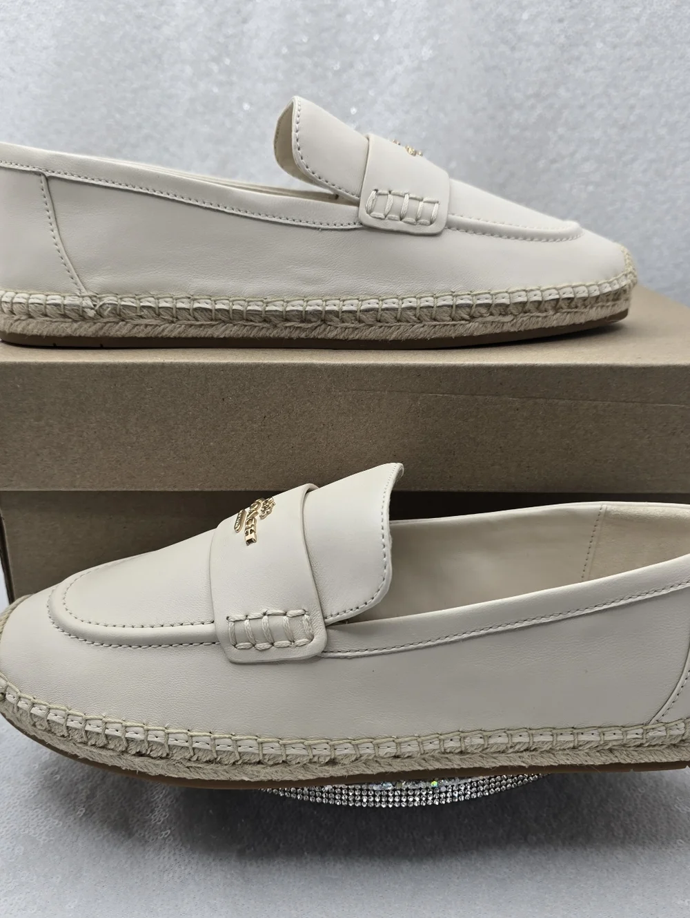 Coach Leather Loafer Espadrille Slip-on Women's 8.5